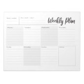 毎週、毎日、オーガナイザーメモ帳 ノートパッド (正面)