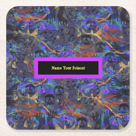 毒に名前を付ける スクエアペーパーコースター (正面)