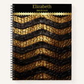 毒のあるヘビからテクスチャードされた詳細 ノートブック (正面)