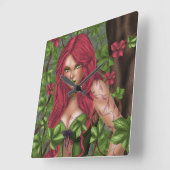 毒のある女の子、ツタ スクエア壁時計 (傾斜)