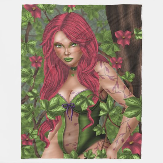 毒のある女の子、ツタ フリースブランケット (正面)