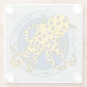 毒のある青い輪付きタコキャラクター ガラスコースター (裏面)