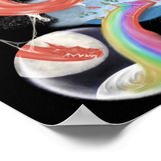 毒は虹の世界をなめる似たクリスマスに見える ポスター (角)