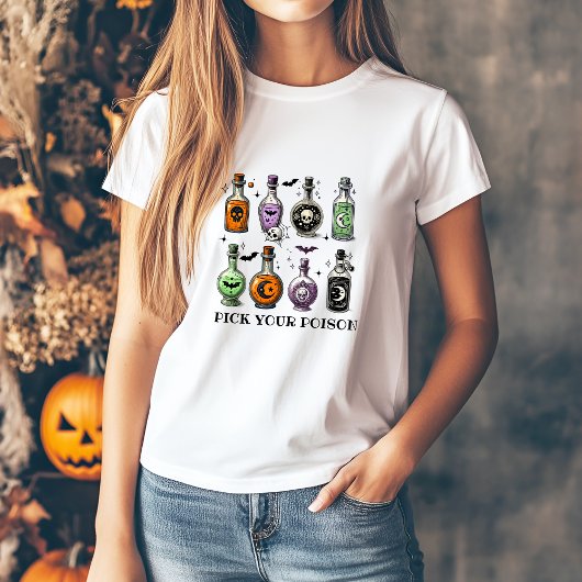 毒を選ぶ可愛いハロウィーンTシャツ Tシャツ