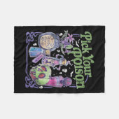 毒を選ぶ、ヴィンテージプリンセスハロウィーン フリースブランケット (正面(横))