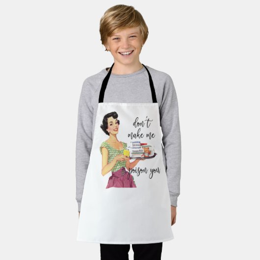 毒を飲ませるな エプロン (着用した状態)