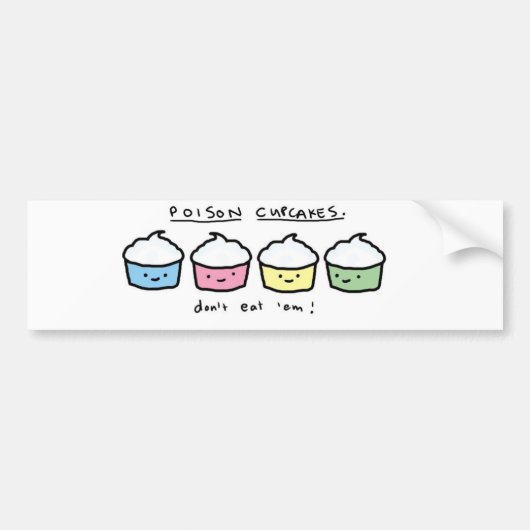 毒カップケーキ バンパーステッカー (正面)