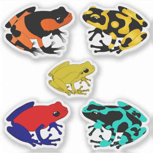 毒カラフル矢のカエル シール (正面)