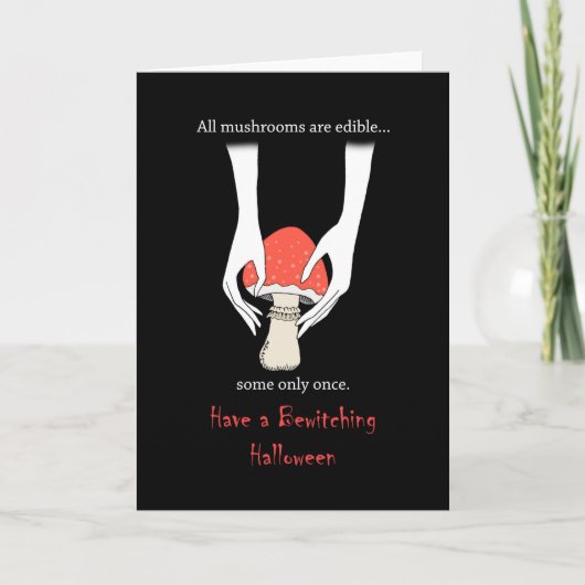 毒キノコの不気味なウィッチーなダークハロウィーン カード (正面)