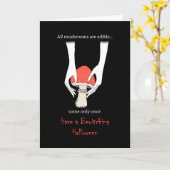 毒キノコの不気味なウィッチーなダークハロウィーン カード (黄色い花)