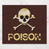 毒スカル及び石骨デザイン スパークリングワインラベル (シングルラベル)