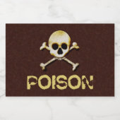 毒スカル及び石骨デザイン スパークリングワインラベル (シングルラベル)