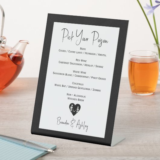 毒スケルトンの白い結婚バーメニューを選択 台座サイン (インサイチュ)