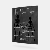 毒スケルトンの結婚バーメニューを選択 アクリルサイン (傾斜)