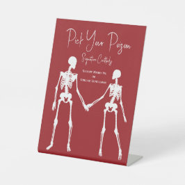 毒スケルトンの赤いドリンク結婚メニューを選択する 台座サイン