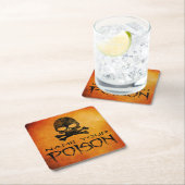 毒ハロウィーン紙コースターの名前 スクエアペーパーコースター (インサイチュ)