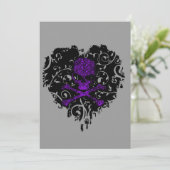 毒ハートスカルゴシックブライダルシャワー 招待状 (スタンド正面)