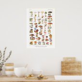 毒フランスの性食用きのこ品種プリント ポスター (キッチン)