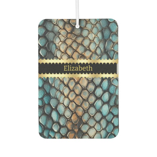 毒ヘビの皮膚の複雑なパターン カーエアーフレッシュナー (正面)