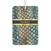 毒ヘビの皮膚の複雑なパターン カーエアーフレッシュナー (裏面)