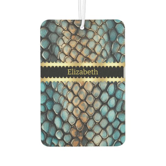 毒ヘビの皮膚の複雑なパターン カーエアーフレッシュナー (裏面)