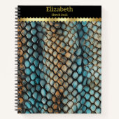 毒ヘビの皮膚の複雑なパターン ノートブック (正面)