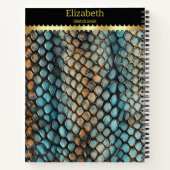 毒ヘビの皮膚の複雑なパターン ノートブック (裏面)