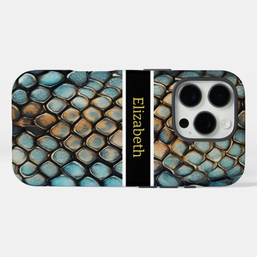 毒ヘビの皮膚の複雑なパターン Case-Mate iPhoneケース (裏面 (横))