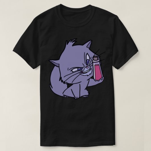 毒ボトルクラシックTシャツ付きYzma猫 Tシャツ (デザイン正面)