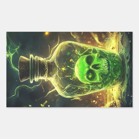 毒ボトルシール 長方形シール (正面)