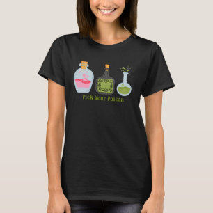 毒ポーションを選ぶボトル魔女の醸造酒 Tシャツ