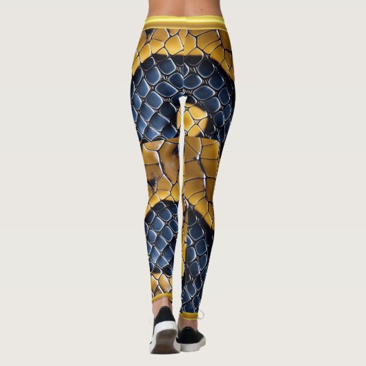 毒ユニーク状の鮮やかヘビ皮 レギンス (裏面)