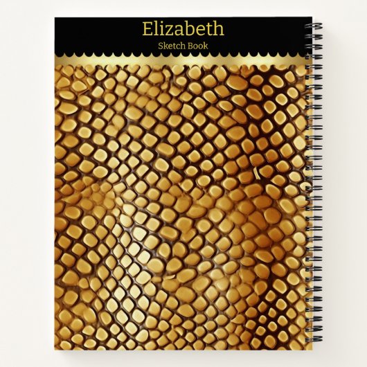毒ユニーク蛇の皮膚の模様 ノートブック (裏面)