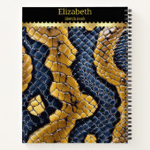 毒ユニーク蛇の鮮やか皮の模様 ノートブック (裏面)