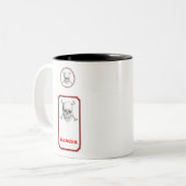 毒ラベル、毒性 ツートーンマグカップ (正面左)