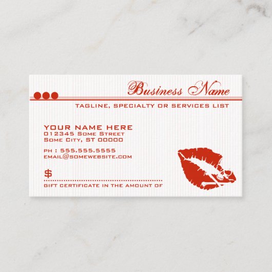 毒唇のギフト券 割引カード (正面)