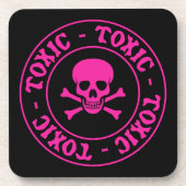 毒性ピンクスカルとクロスボーン コースター (正面)