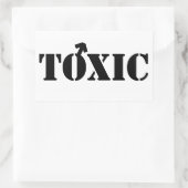 毒性男性ステッカー – ステンシルフォント 長方形シール (バッグ)