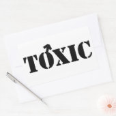 毒性男性ステッカー – ステンシルフォント 長方形シール (封筒)