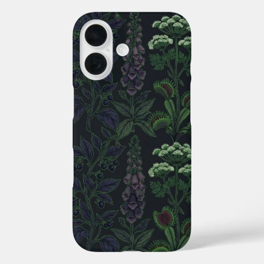 毒植物のダークボタニカル柄スマホケース Case-Mate iPhoneケース (裏面)