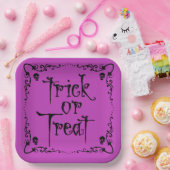 毒紫色のトリックまたは治療 ペーパープレート (パーティー)