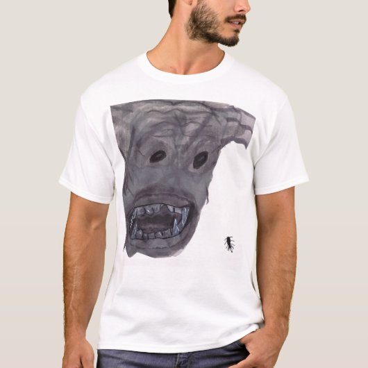 毒虫の近くで怒るエゴモンスター。恐怖 Tシャツ (正面)