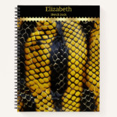 毒鮮やか蛇の模様 ノートブック (正面)