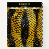 毒鮮やか蛇の模様 ノートブック (裏面)