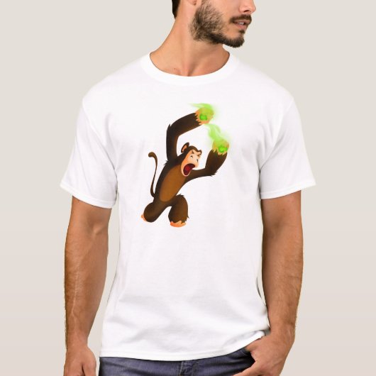 毒Pooを投げている猿 Tシャツ (正面)
