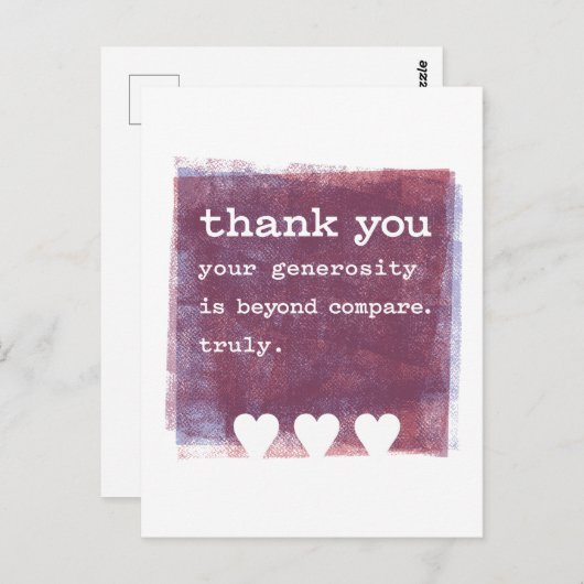 比べるべくもないあなたの寛大さに感服いたします。 ポストカード (正面/裏面)