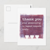 比べるべくもないあなたの寛大さに感謝します。まさに。 ポストカード (正面/裏面)