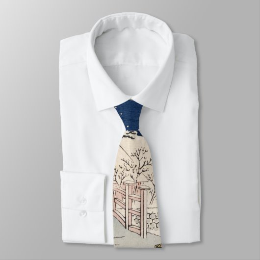 比丘尼橋in雪ヴィンテージ浮世絵日本の画 ネクタイ (タイ)