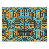 比喩的抽象芸術はっきりしたブルーオレンジ テーブルクロス (正面(横))