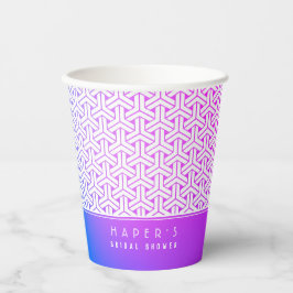 毘沙門亀甲柄の着物パターン ブライダルシャワー 紙コップ
